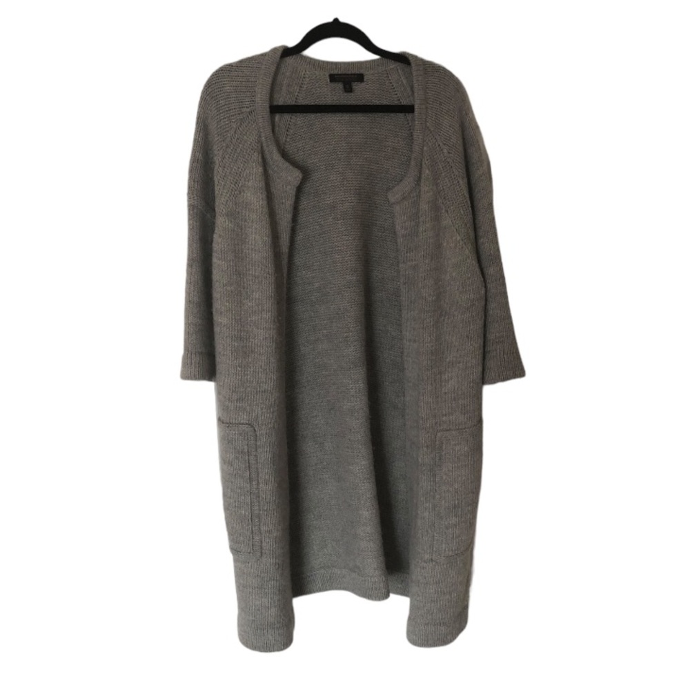 Banana Republic Maxi Italian long Wool Cardigan in Grey - warm & cozy